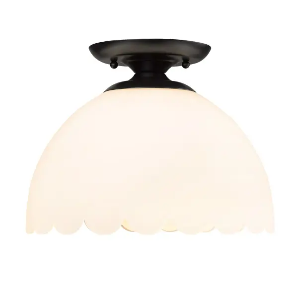Dorinda One Light Semi-Flush Mount in Matte Black - Image 3