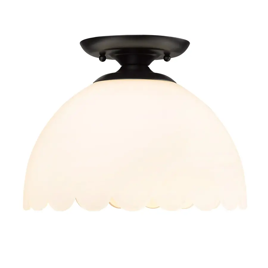 Dorinda One Light Semi-Flush Mount in Matte Black - Image 3