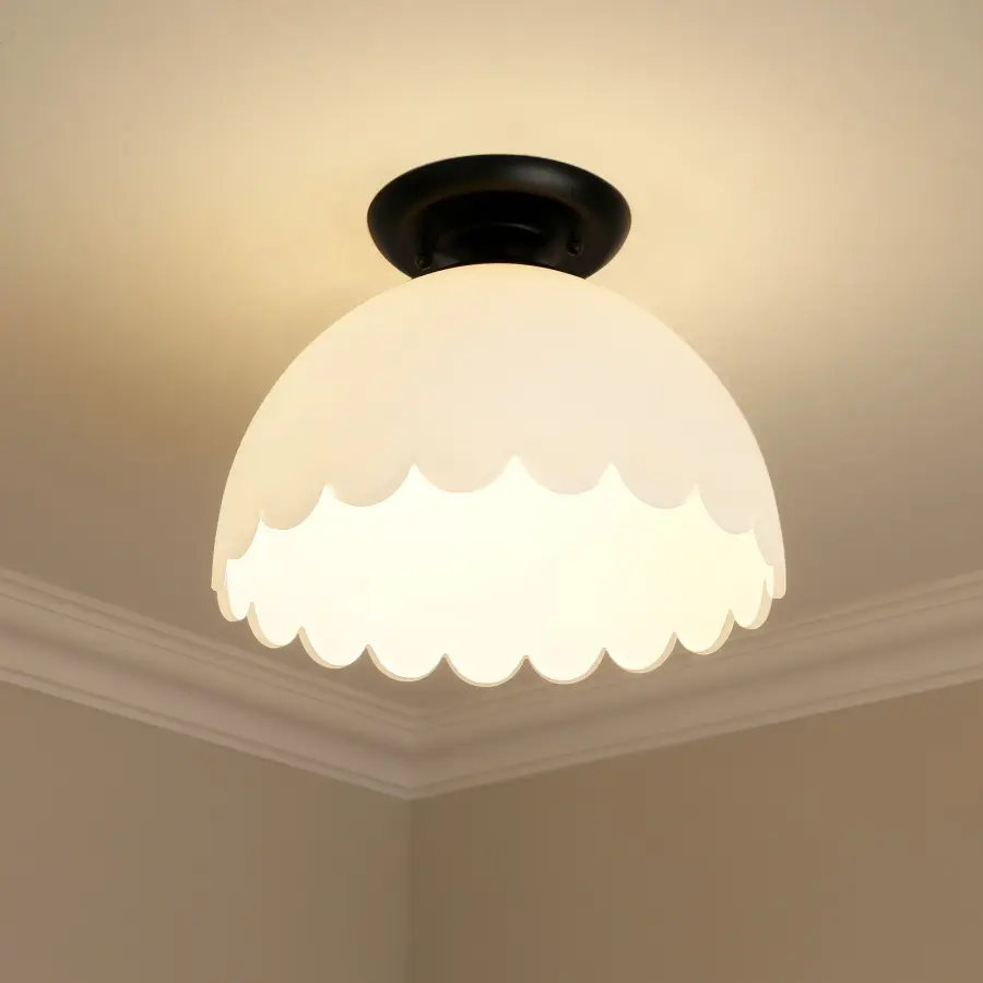 Dorinda One Light Semi-Flush Mount in Matte Black - Image 6