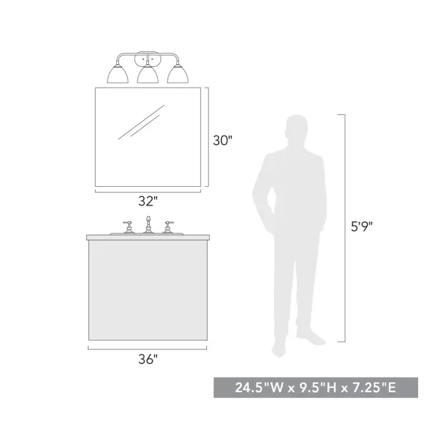 Zoey 3-Light Vanity in Matte Black - Image 4
