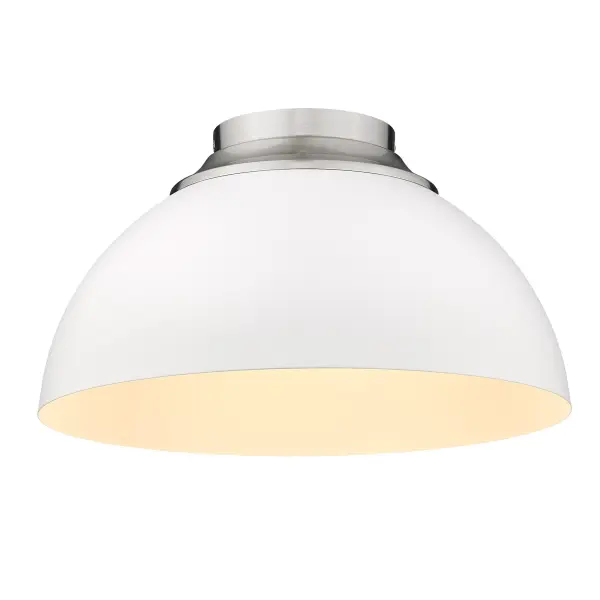 The Zoey 3-Light Flush Mount combines farmhouse charm with practical functionality. Its pewter finish and matte white shade create a warm, inviting atmosphere while providing excellent illumination for compact spaces.