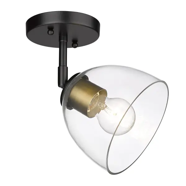 Golden Lighting Roxie 1-Light Wall Sconce in Matte Black with Brushed Champagne Brass - Image 4
