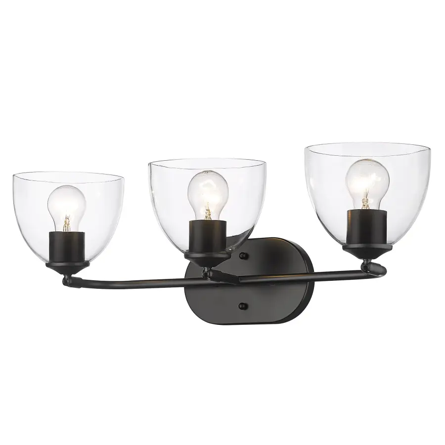 Golden Lighting Roxie 3-Light Vanity in Matte Black - Image 1