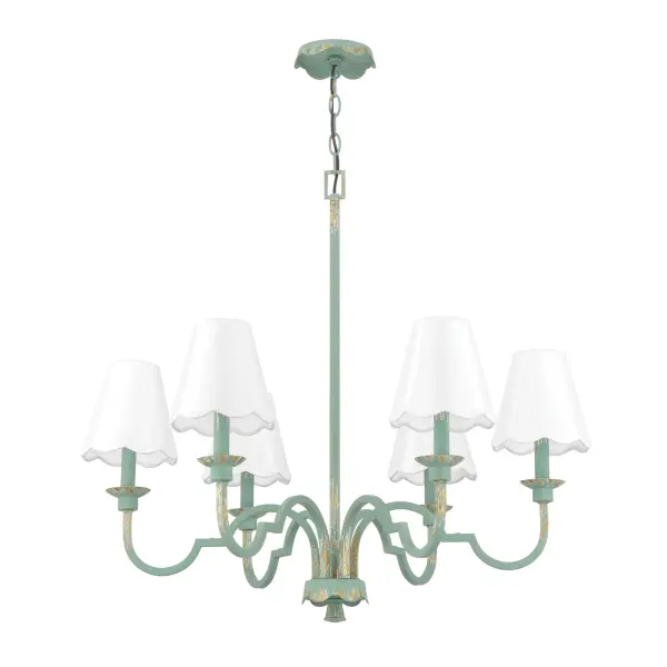 Golden Lighting Cheshire 6-Light Chandelier in Antique Teal - Image 3