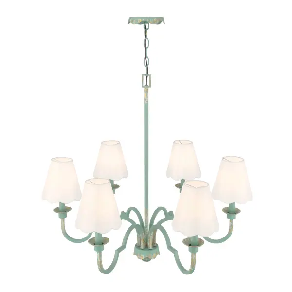 Golden Lighting Cheshire 6-Light Chandelier in Antique Teal - Image 4
