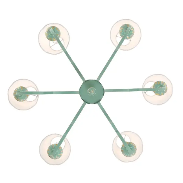 Golden Lighting Cheshire 6-Light Chandelier in Antique Teal - Image 5