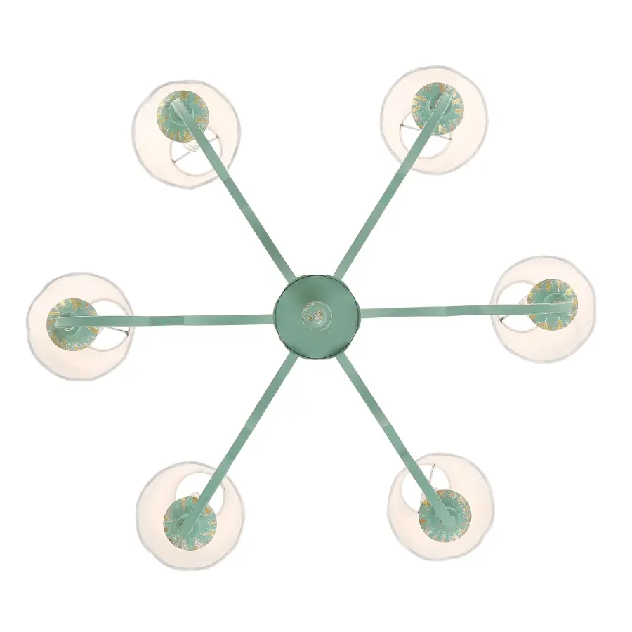 Golden Lighting Cheshire 6-Light Chandelier in Antique Teal - Image 5