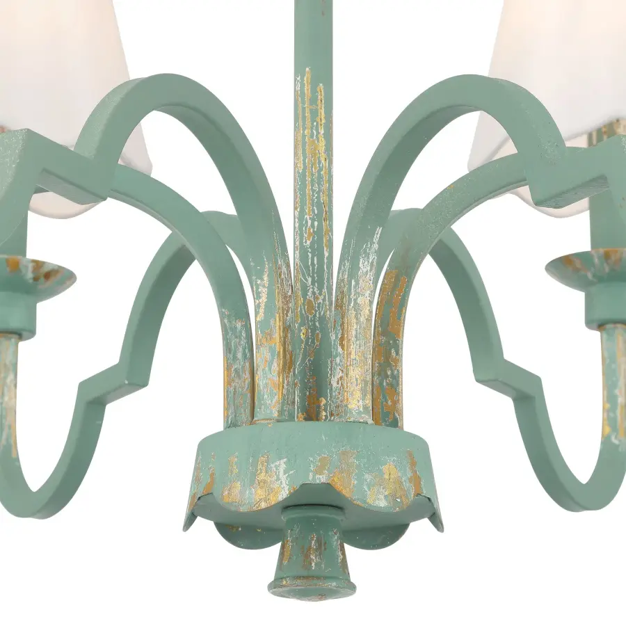 Golden Lighting Cheshire 6-Light Chandelier in Antique Teal - Image 7