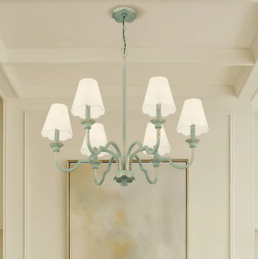 Golden Lighting Cheshire 6-Light Chandelier in Antique Teal - Image 10