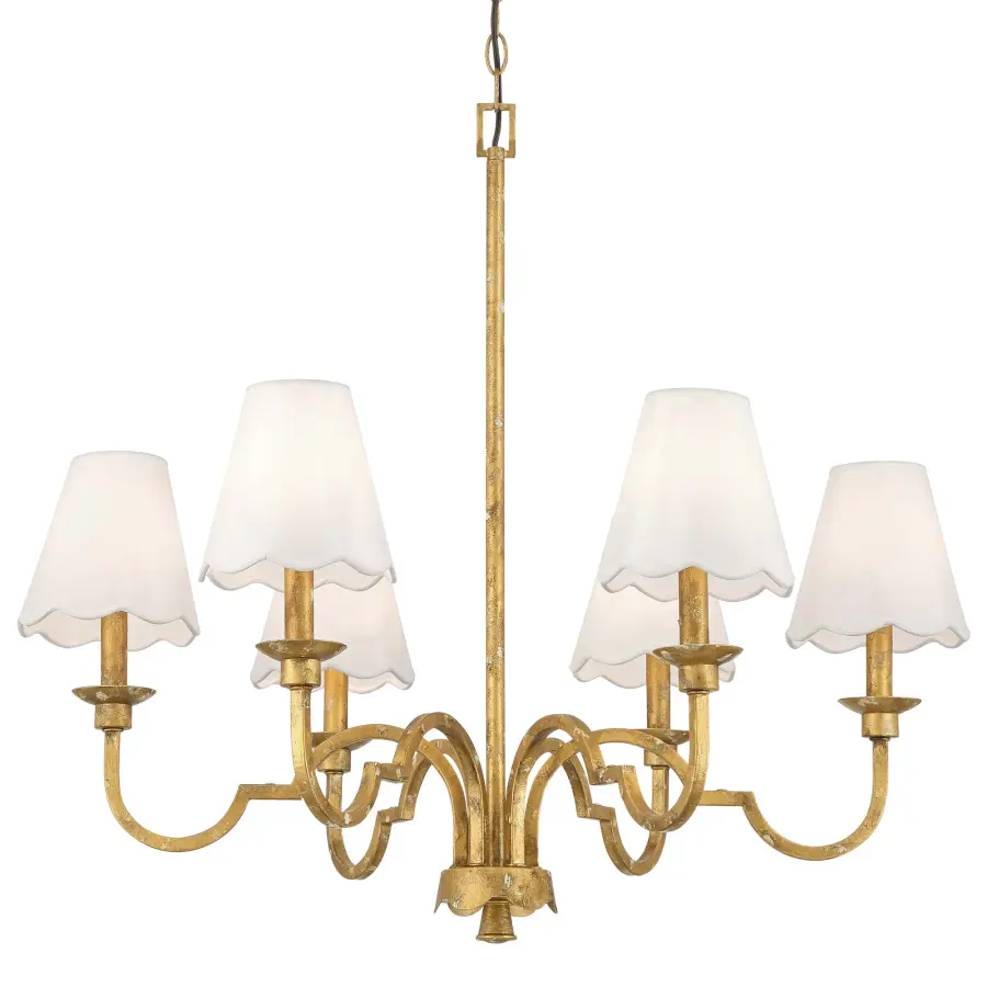 Golden Lighting Cheshire 6-Light Chandelier in Vintage Gold - Image 1