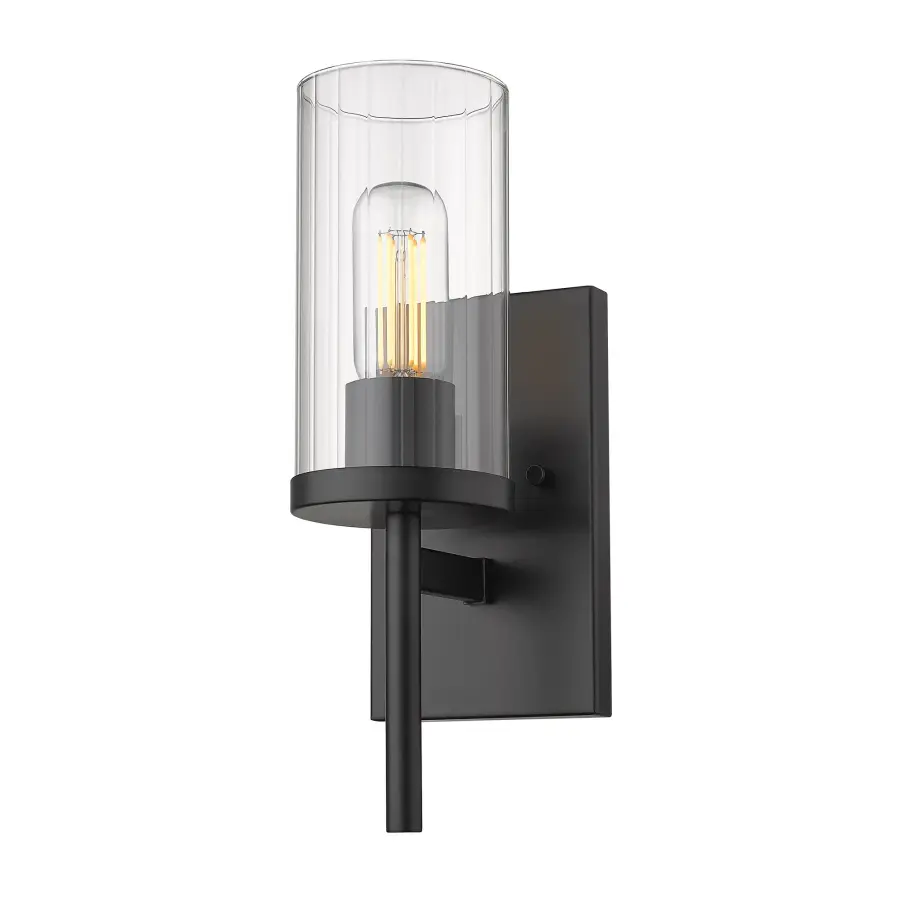 Golden Lighting Winslett 1-Light Wall Sconce in Matte Black - Image 1