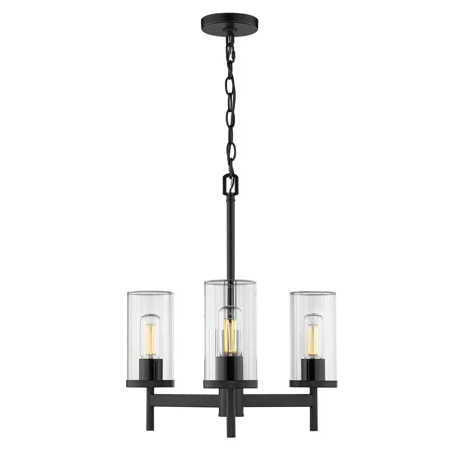 Golden Lighting Winslett 3-Light Chandelier in Matte Black - Image 2