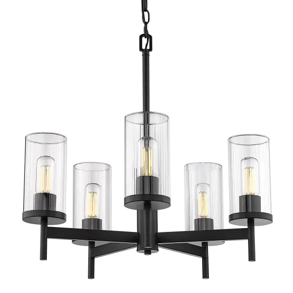Golden Lighting Winslett 5-Light Chandelier in Matte Black - Image 1