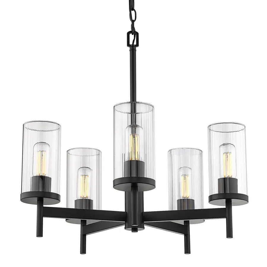 Golden Lighting Winslett 5-Light Chandelier in Matte Black - Image 1