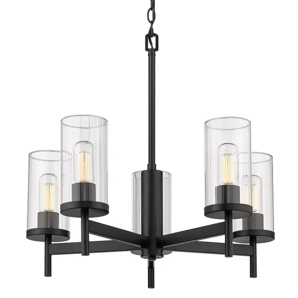 Golden Lighting Winslett 5-Light Chandelier in Matte Black - Image 3