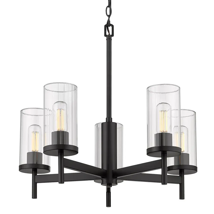 Golden Lighting Winslett 5-Light Chandelier in Matte Black - Image 3