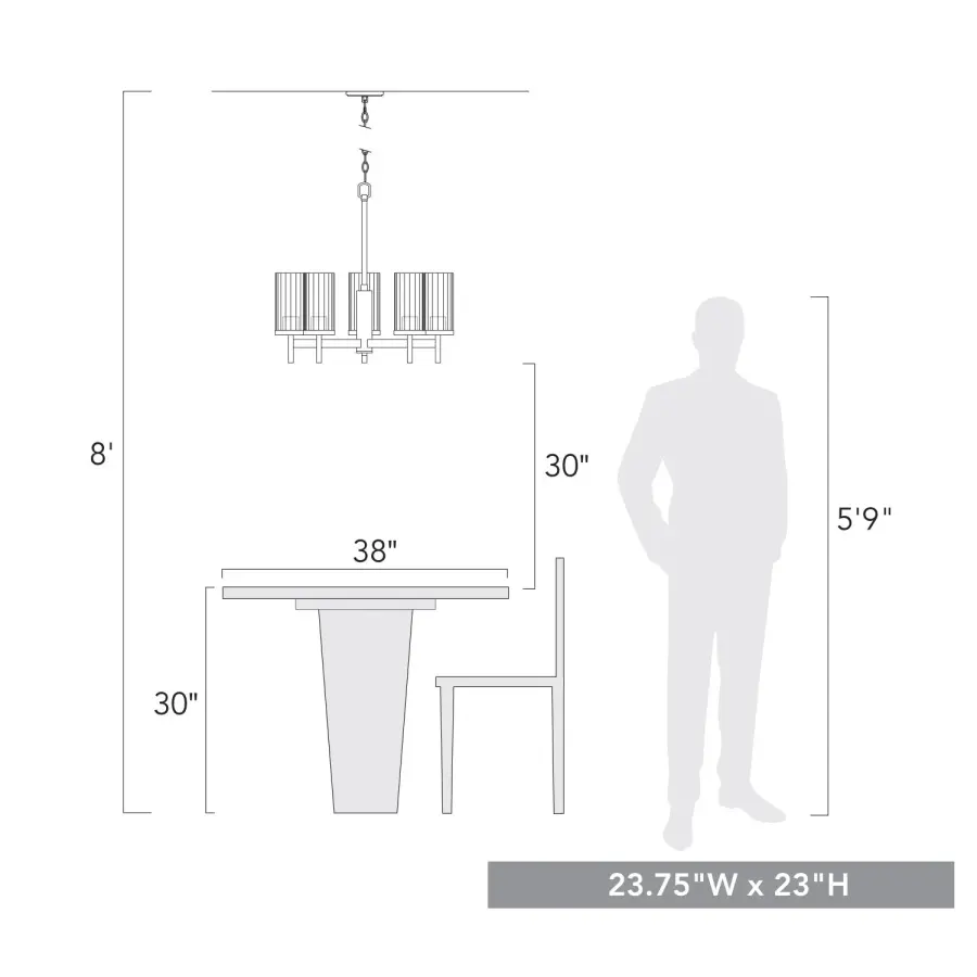 Golden Lighting Winslett 5-Light Chandelier in Matte Black - Image 7