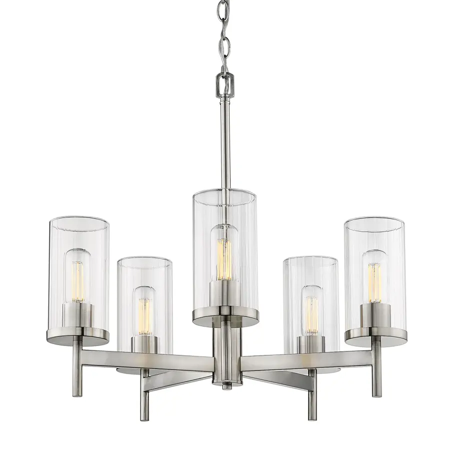 Golden Lighting Winslett 5-Light Chandelier in Pewter - Image 1