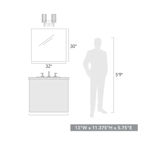 Golden Lighting Winslett 2-Light Vanity in Matte Black - Image 4