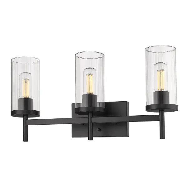 Golden Lighting Winslett 3-Light Vanity in Matte Black - Image 1