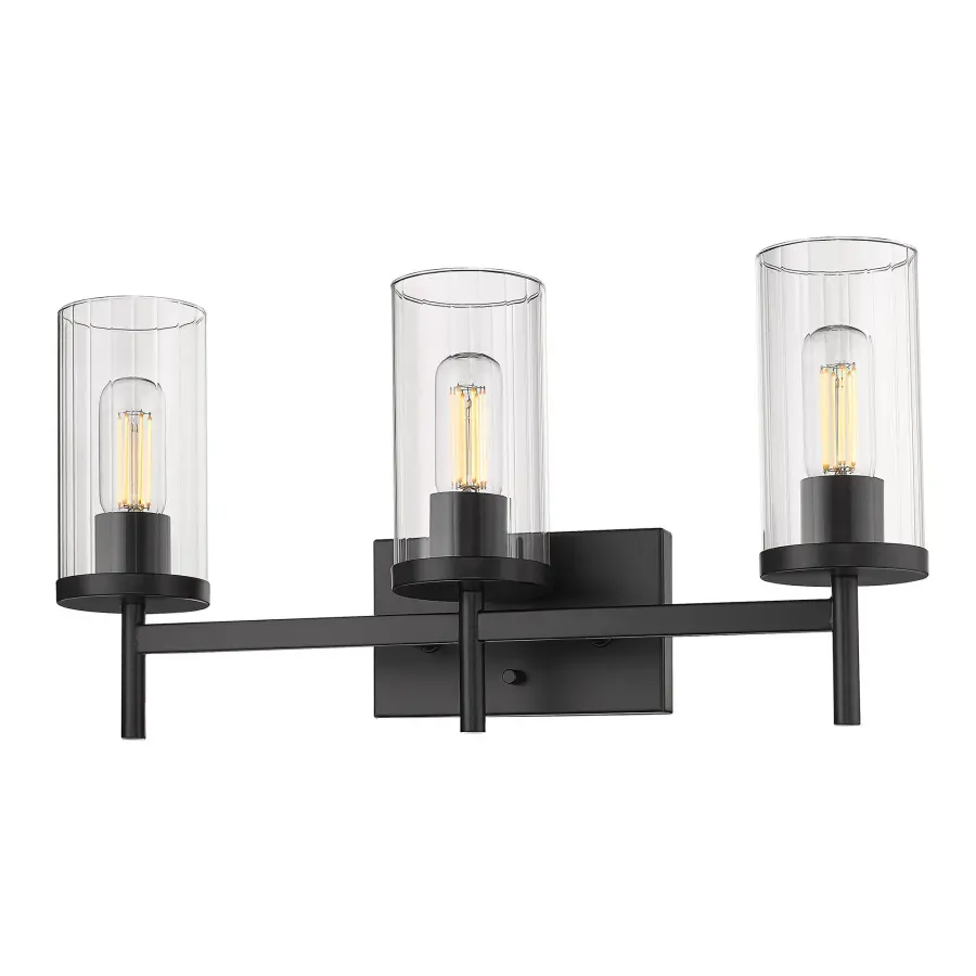 Golden Lighting Winslett 3-Light Vanity in Matte Black - Image 1