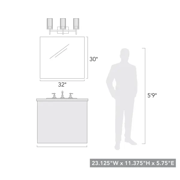 Golden Lighting Winslett 3-Light Vanity in Matte Black - Image 4