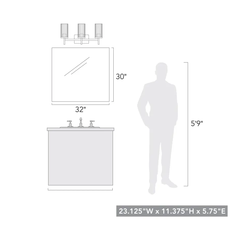 Golden Lighting Winslett 3-Light Vanity in Matte Black - Image 4