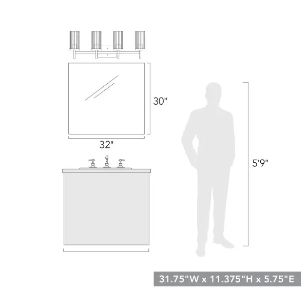 Winslett 4-Light Bath Vanity in Matte Black - Image 4