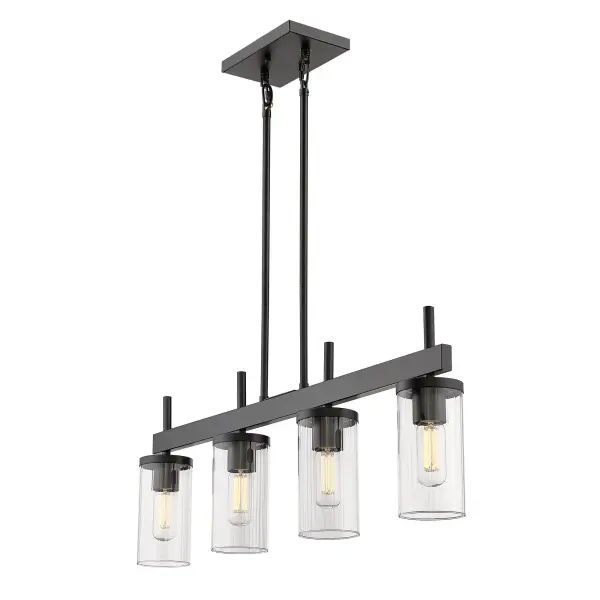 Golden Lighting Winslett 4-Light Island Light in Matte Black - Image 3