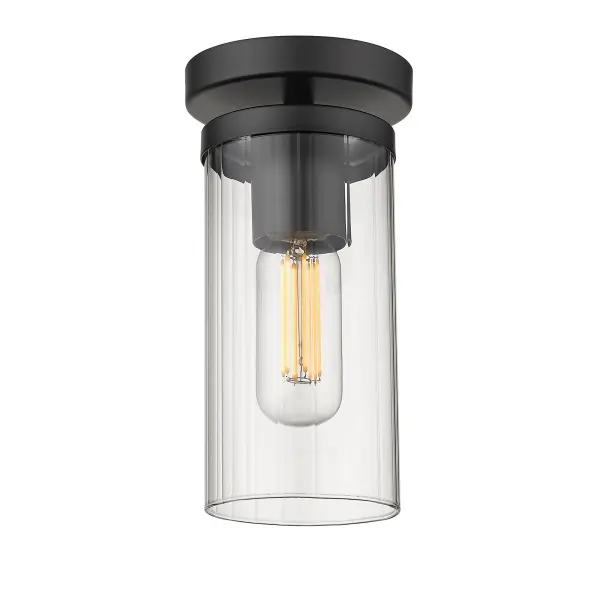 Golden Lighting Winslett 1-Light Semi-Flush Mount in Matte Black - Image 1