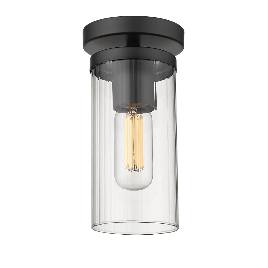 Golden Lighting Winslett 1-Light Semi-Flush Mount in Matte Black - Image 1