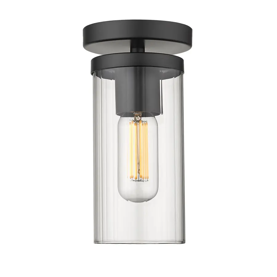 Golden Lighting Winslett 1-Light Semi-Flush Mount in Matte Black - Image 2