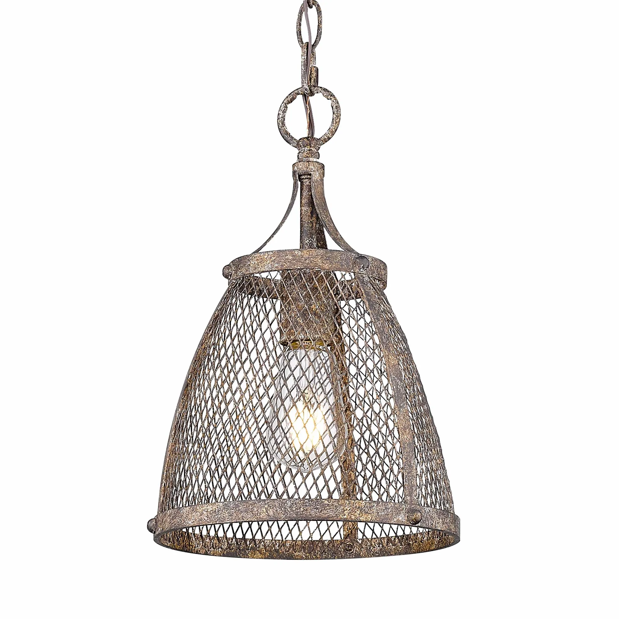 Calgary One Light Mini Pendant in Pebbled Rust