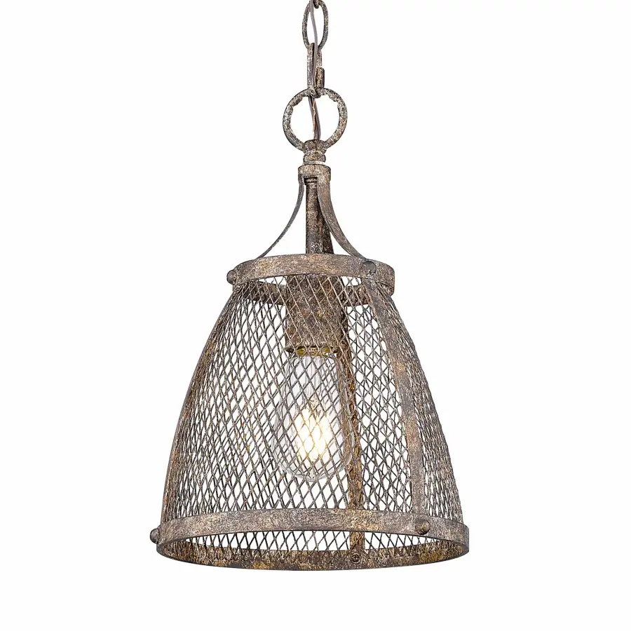 Calgary One Light Mini Pendant in Pebbled Rust - Image 1