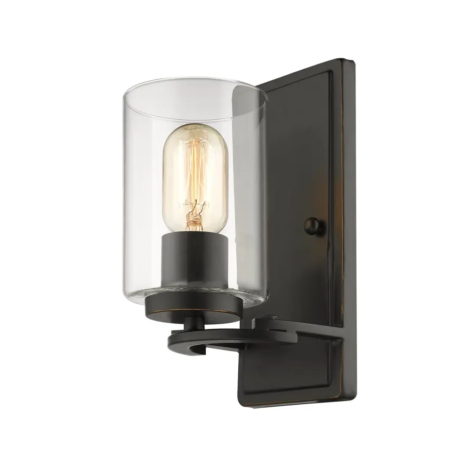 Golden Lighting Monroe 1-Light Wall Sconce in Matte Black - Image 1