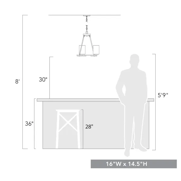 Monroe 3-Light Chandelier in Matte Black with Clear Glass - Image 4