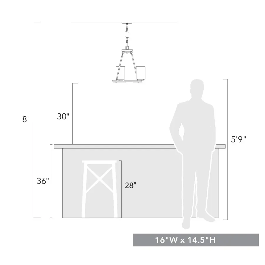 Monroe 3-Light Chandelier in Matte Black with Clear Glass - Image 4