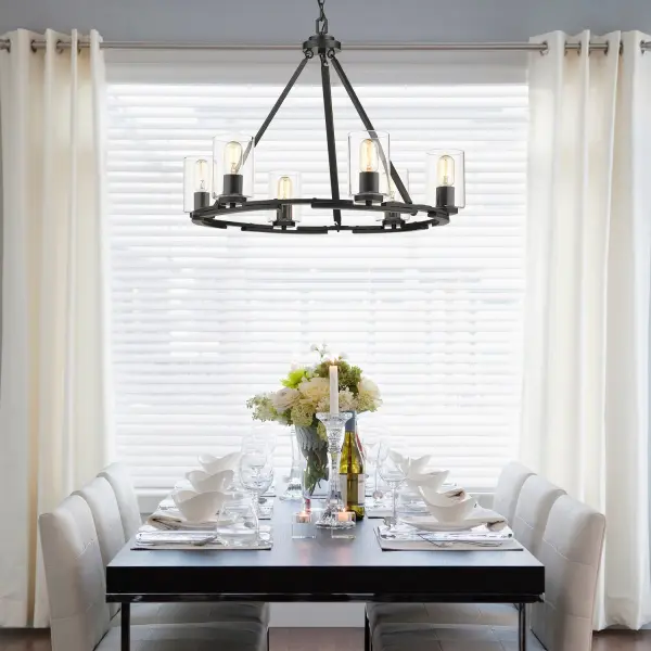 Golden Lighting Monroe 6-Light Chandelier in Matte Black - Image 4