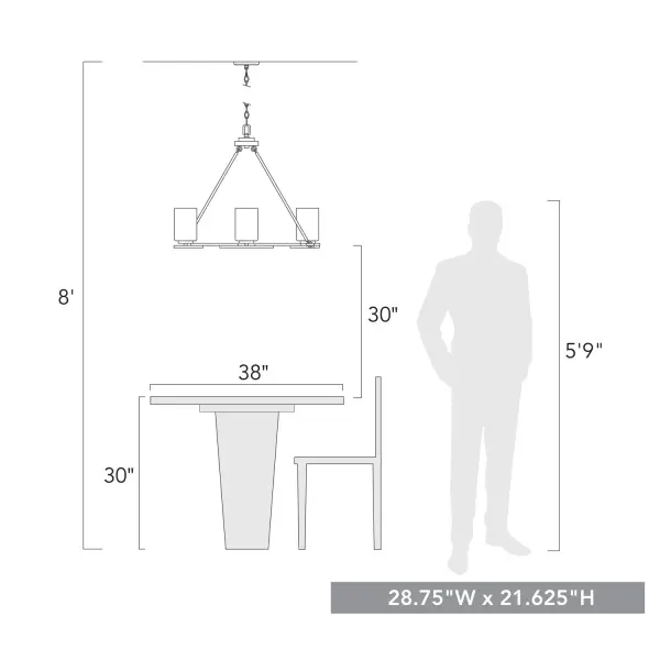 Golden Lighting Monroe 6-Light Chandelier in Matte Black - Image 6