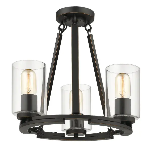 The Monroe semi-flush combines clean modern lines with practical versatility. Its matte black finish and clear glass shades work across multiple design styles, while the convertible mounting system adapts to your space needs.