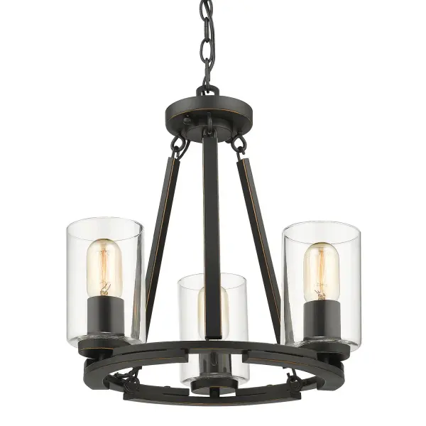 Monroe Three Light Semi-Flush Mount in Matte Black - Image 3