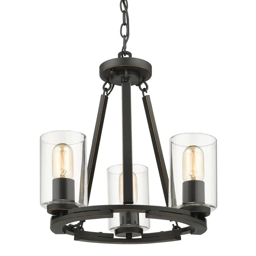 Monroe Three Light Semi-Flush Mount in Matte Black - Image 3