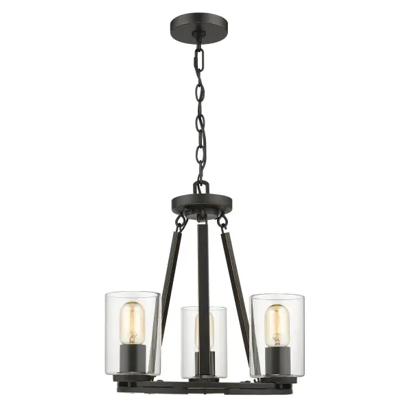 Monroe Three Light Semi-Flush Mount in Matte Black - Image 4