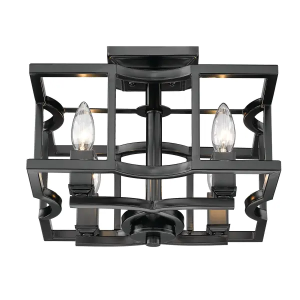 Bellare 4-Light Semi-Flush Mount in Matte Black - Image 3