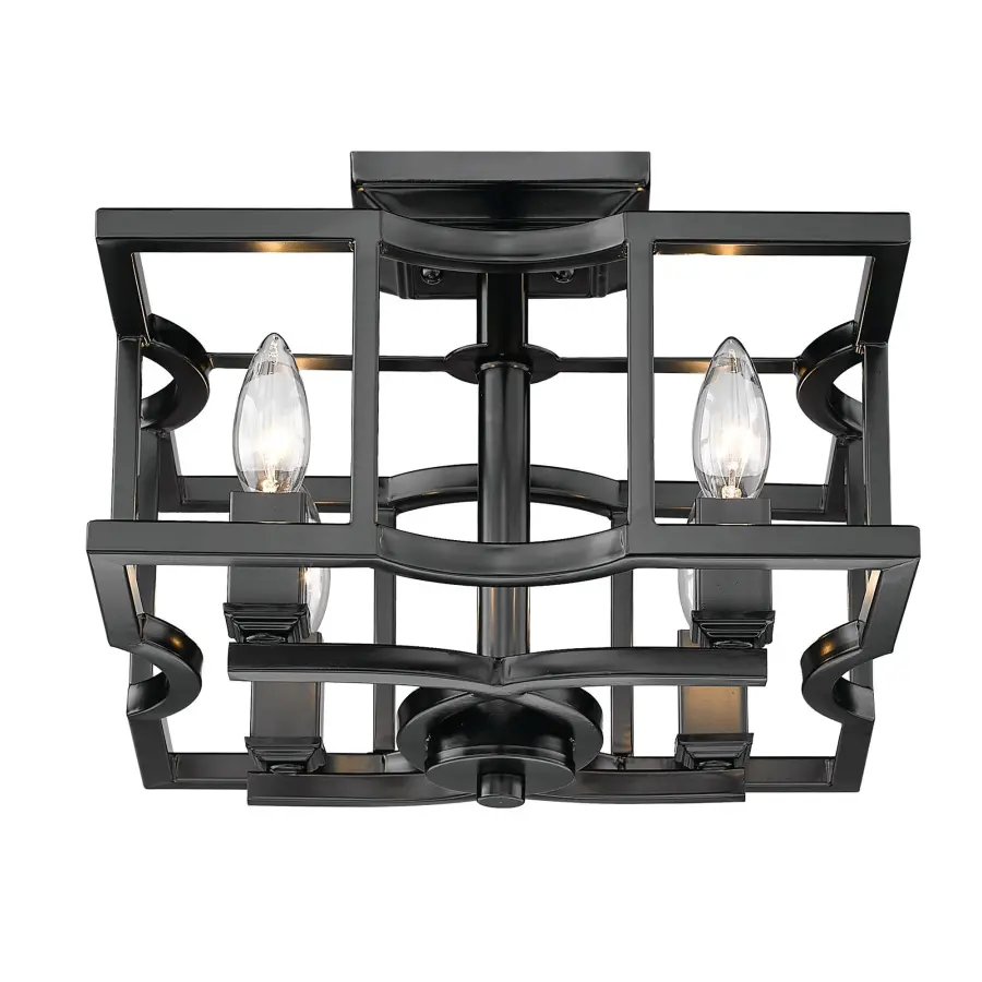 Bellare 4-Light Semi-Flush Mount in Matte Black - Image 3