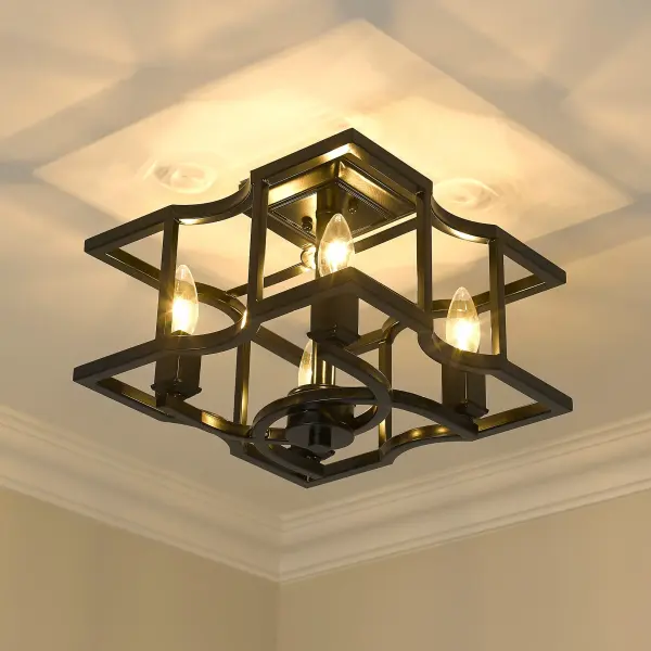 Bellare 4-Light Semi-Flush Mount in Matte Black - Image 5