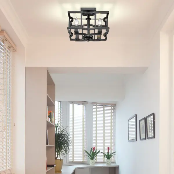 Bellare 4-Light Semi-Flush Mount in Matte Black - Image 6