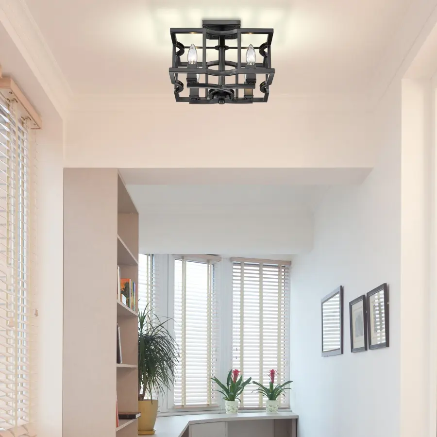 Bellare 4-Light Semi-Flush Mount in Matte Black - Image 6
