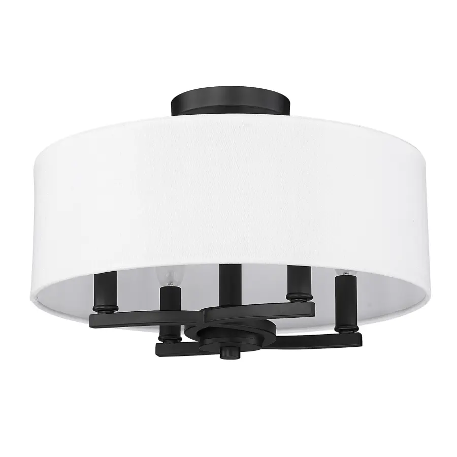 Industrial Elegance Meets Soft Illumination in Versatile Semi-Flush - Image 1