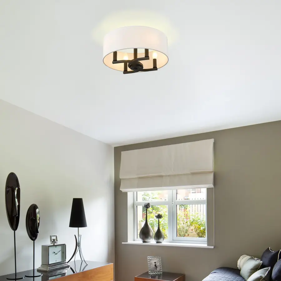 Industrial Elegance Meets Soft Illumination in Versatile Semi-Flush - Image 2